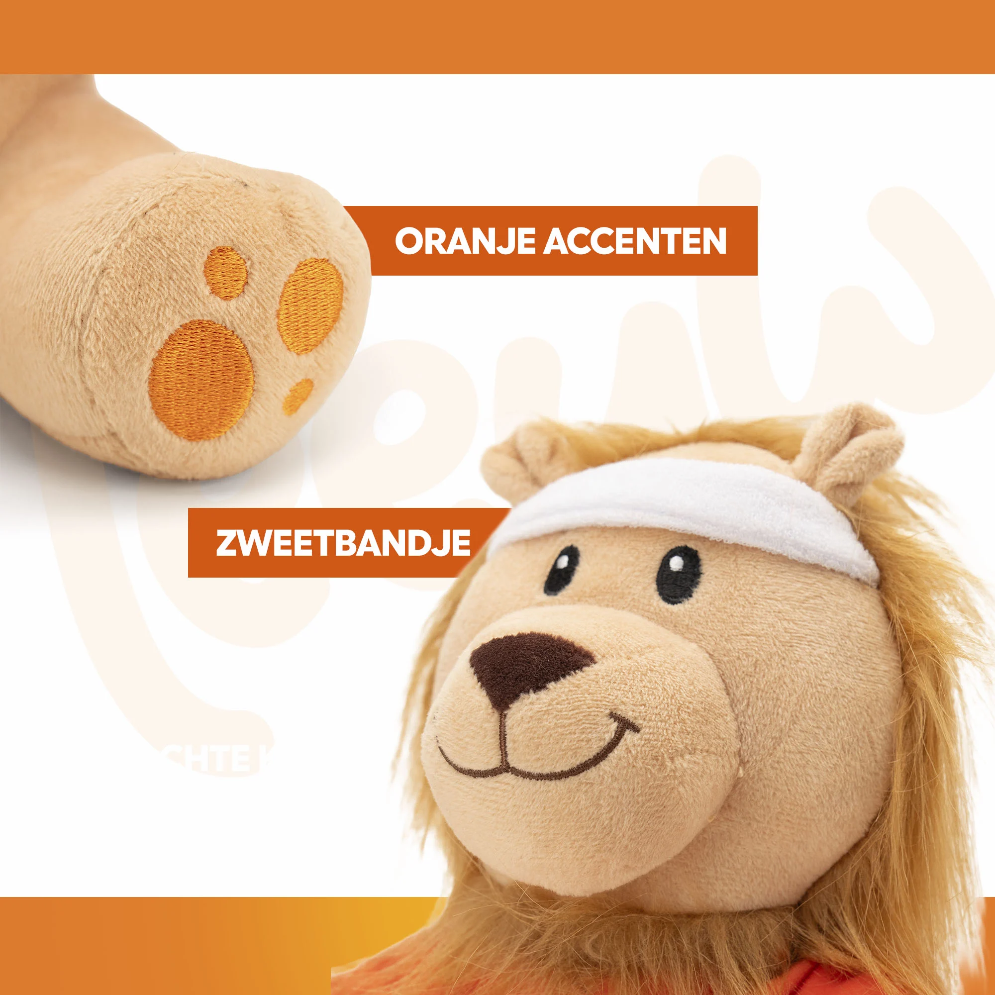Pluszowa zabawka dla psa Lew, pomarańczowa, 34 cm – Holland Pomarańczowy Lew L - obrazek 3