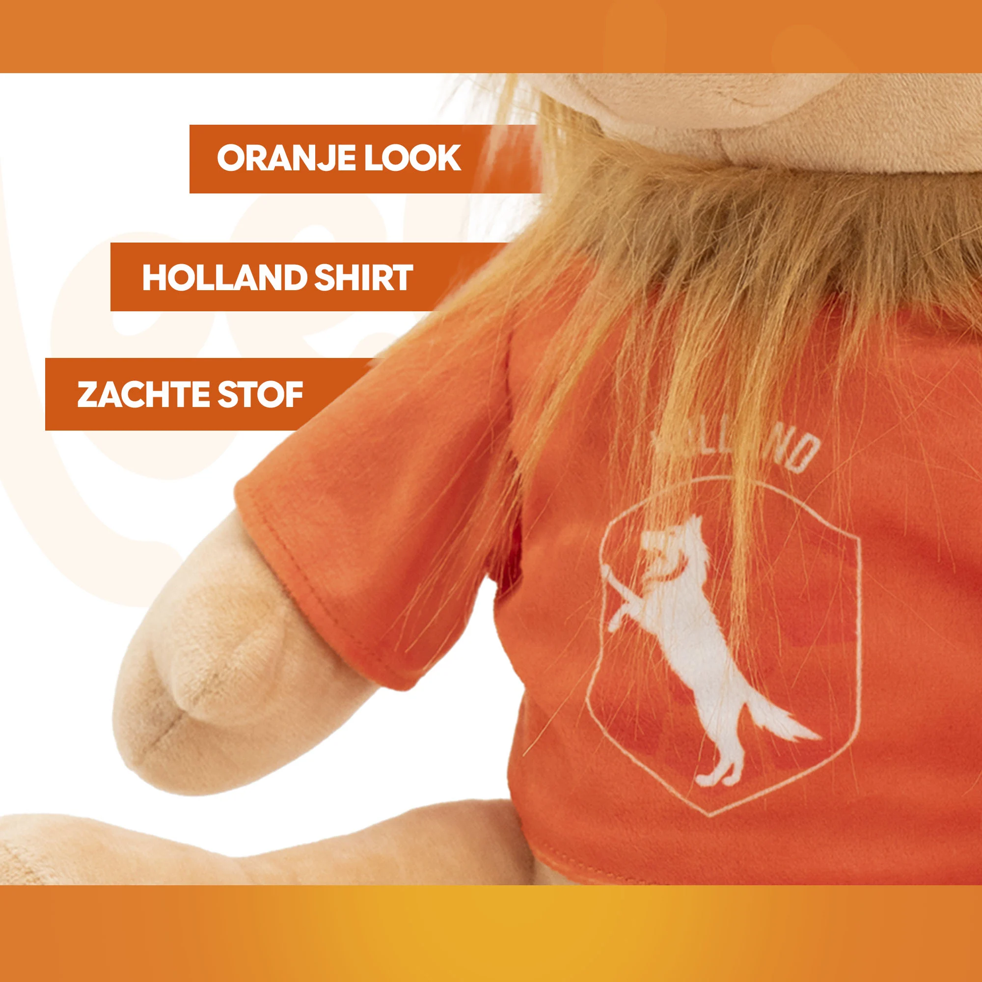 Pluszowa zabawka dla psa Lew, pomarańczowa, 34 cm – Holland Pomarańczowy Lew L - obrazek 4