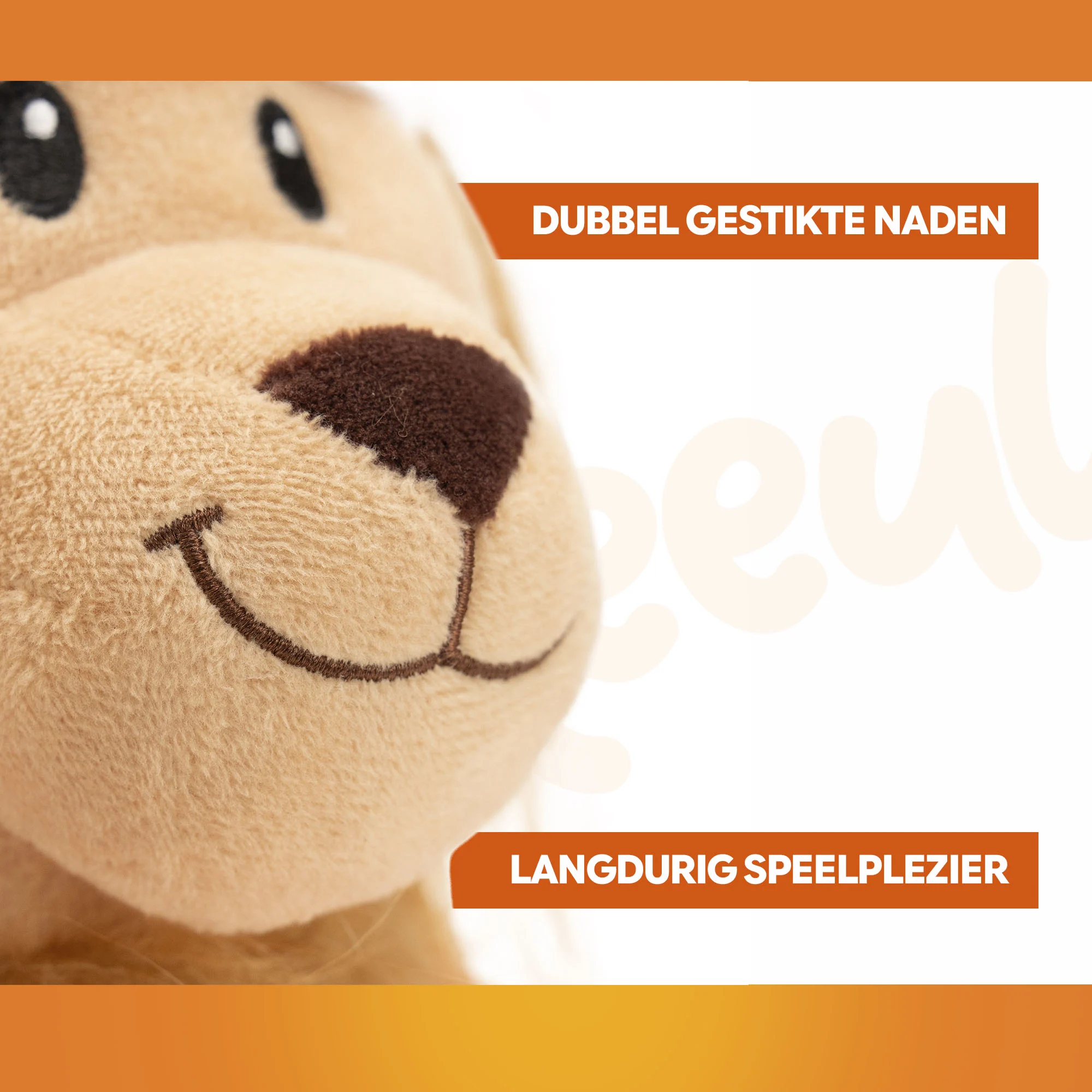 Pluszowa zabawka dla psa Lew, pomarańczowa, 34 cm – Holland Pomarańczowy Lew L - obrazek 6