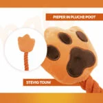 Zabawka do przeciągania dla psa w kształcie dłoni, ze sznurem do przeciągania i piszczałką – Holland Oranje High Five - obrazek 3