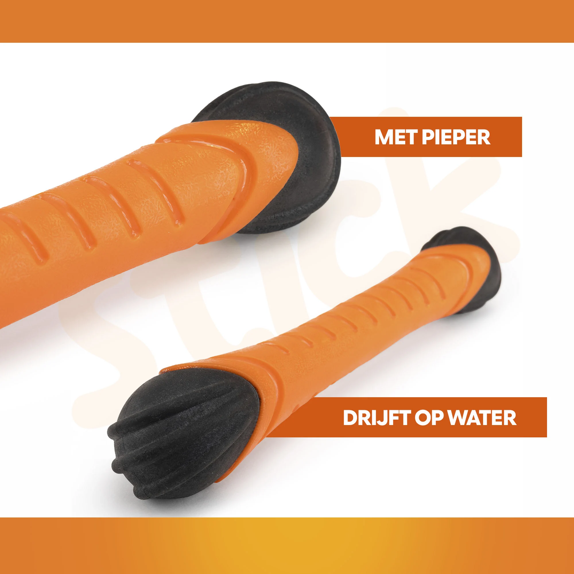 Pływający aport dla psa z piszczałką S 24 cm – Holland Oranje Apporteerstick - obrazek 3