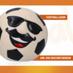 Lateksowa zabawka dla psa z piszczałką, pomarańczowa, L – Holland Mr. WK Soccer - obrazek 3