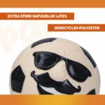 Lateksowa zabawka dla psa z piszczałką, pomarańczowa, L – Holland Mr. WK Soccer - obrazek 5