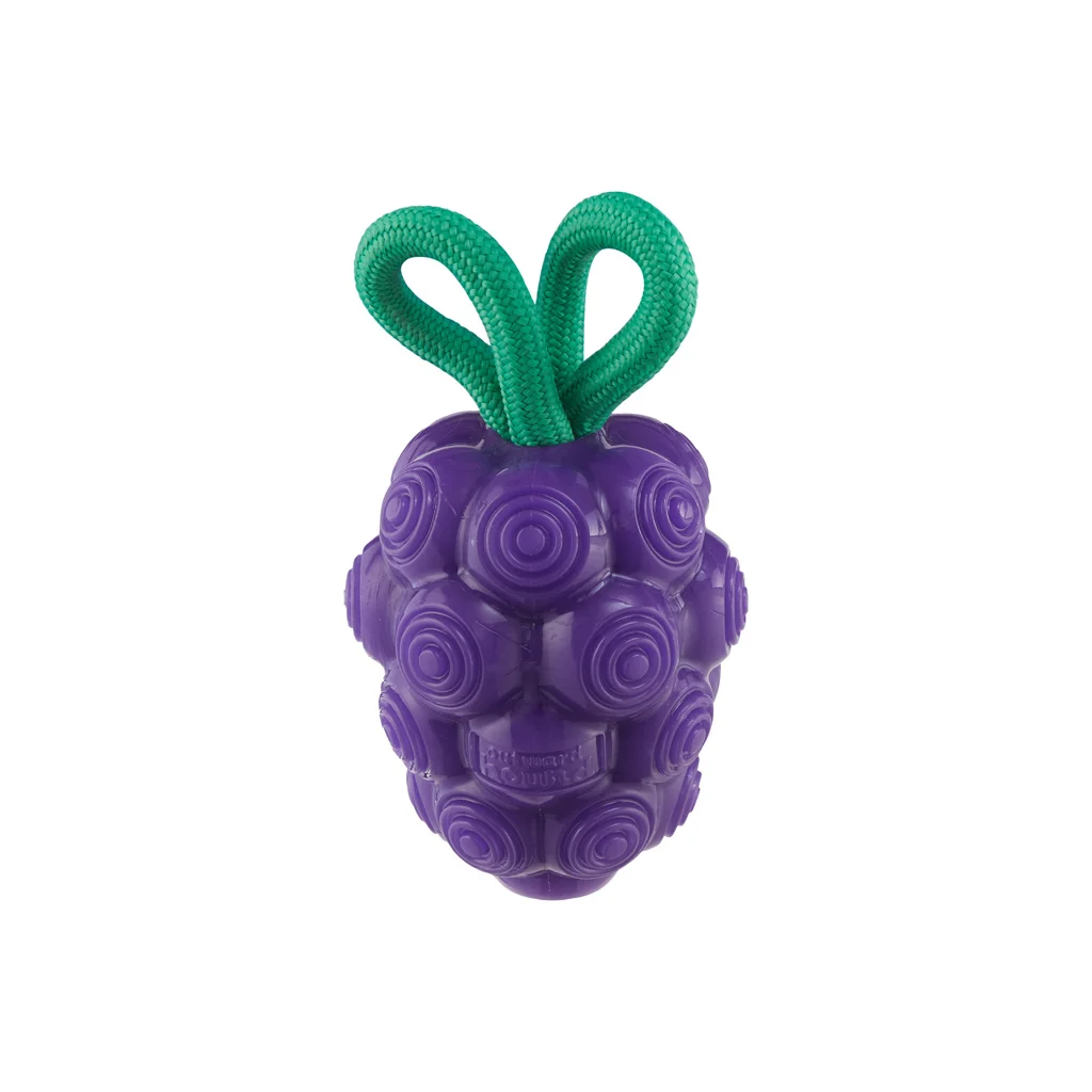 Zabawka do gryzienia ze sznurkiem i owocowym aromatem – Outward Hound (Kyjen) Dental Grapes - obrazek 2