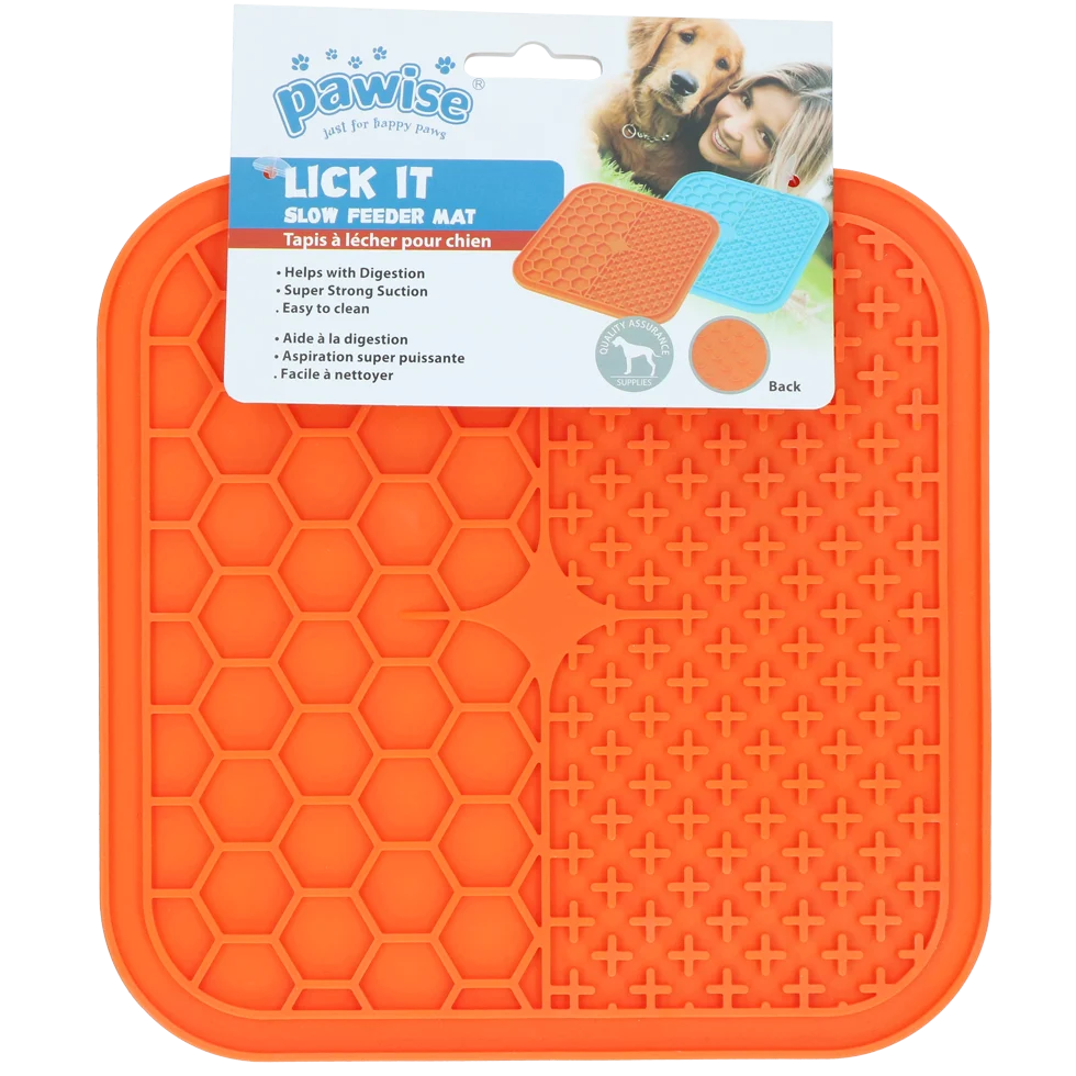 Mata do lizania dla psa z przyssawkami, 21 x 21 cm, kolor losowy – Pawise Dog Lick Mat - obrazek 1
