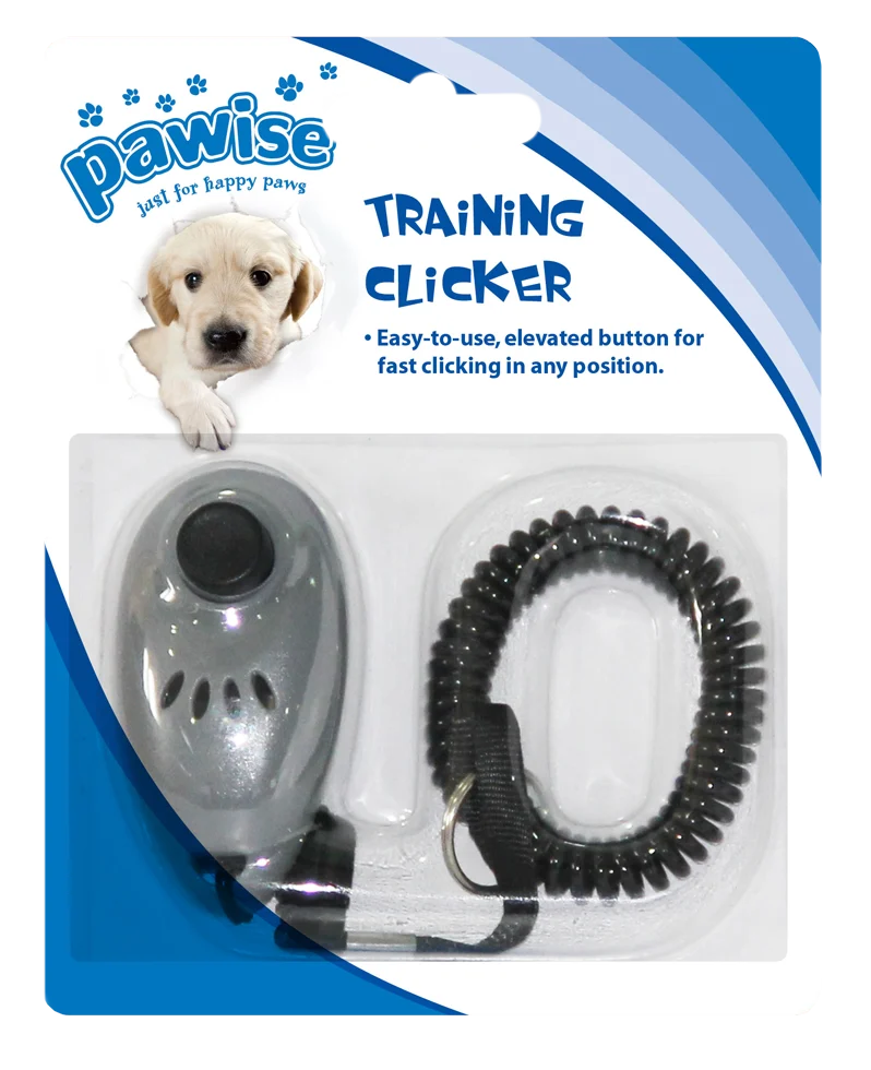 Kliker treningowy dla psa z mocowaniem na nadgarstek lub smycz – Pawise Training Clicker - obrazek 1