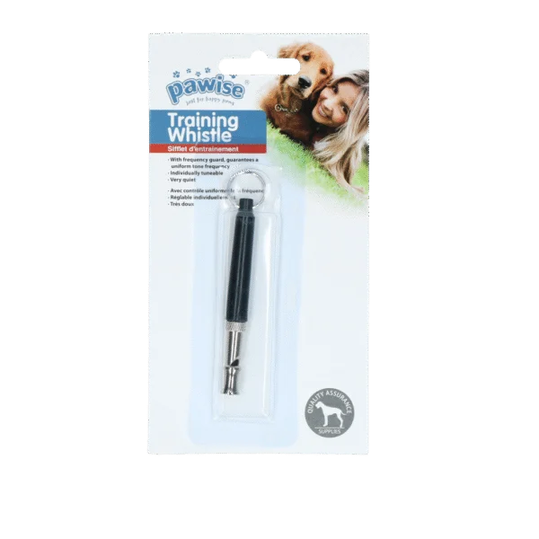 Gwizdek dla psa o łagodnym dźwięku, czarny, 8 cm – Pawise Dog Training Whistle