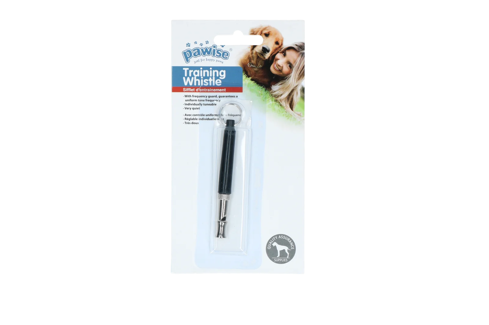 Gwizdek dla psa o łagodnym dźwięku, czarny, 8 cm – Pawise Dog Training Whistle - obrazek 1
