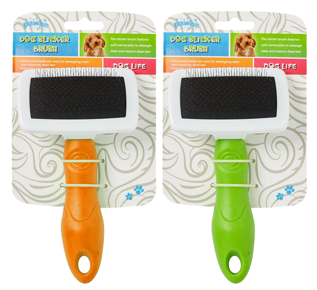 Szczotka pudlówka dla psów z miękkimi pinami, 11 cm – Pawise Dog Slicker Brush M - obrazek 1