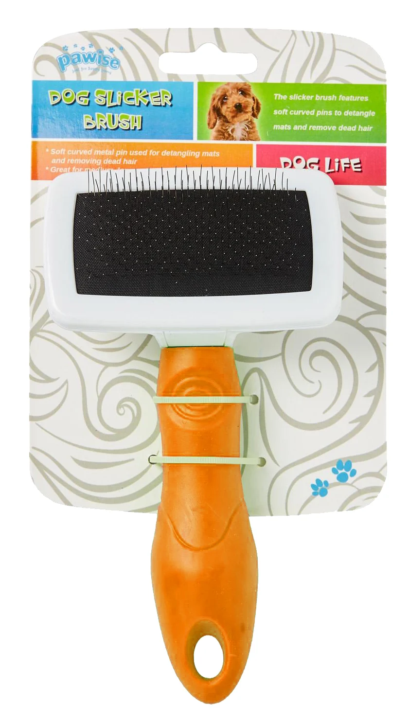 Szczotka pudlówka dla psów z miękkimi pinami, 11 cm – Pawise Dog Slicker Brush M - obrazek 4