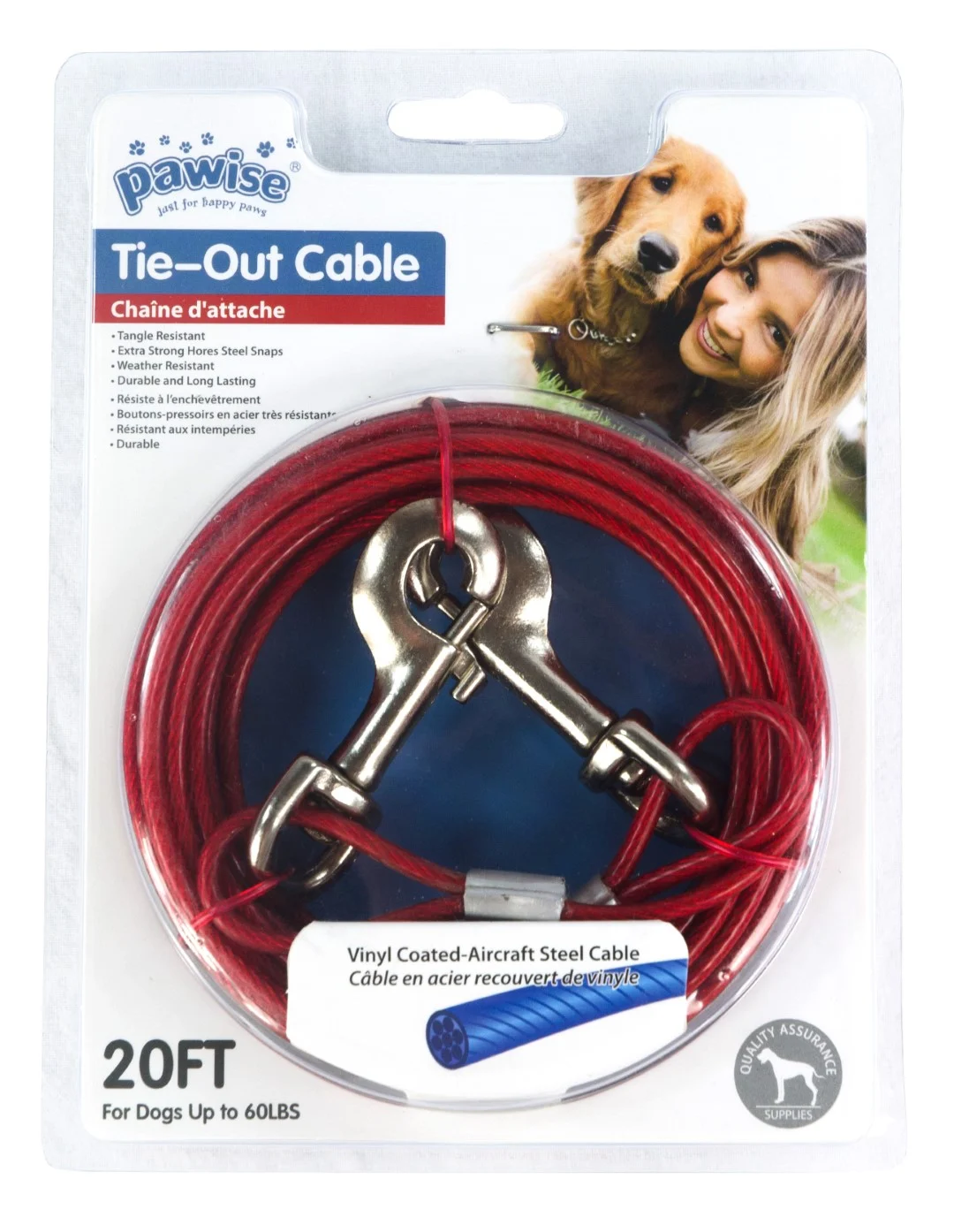 Linka stalowa w powłoce winylowej do mocowania, 7 m – Pawise Tie Out - obrazek 3