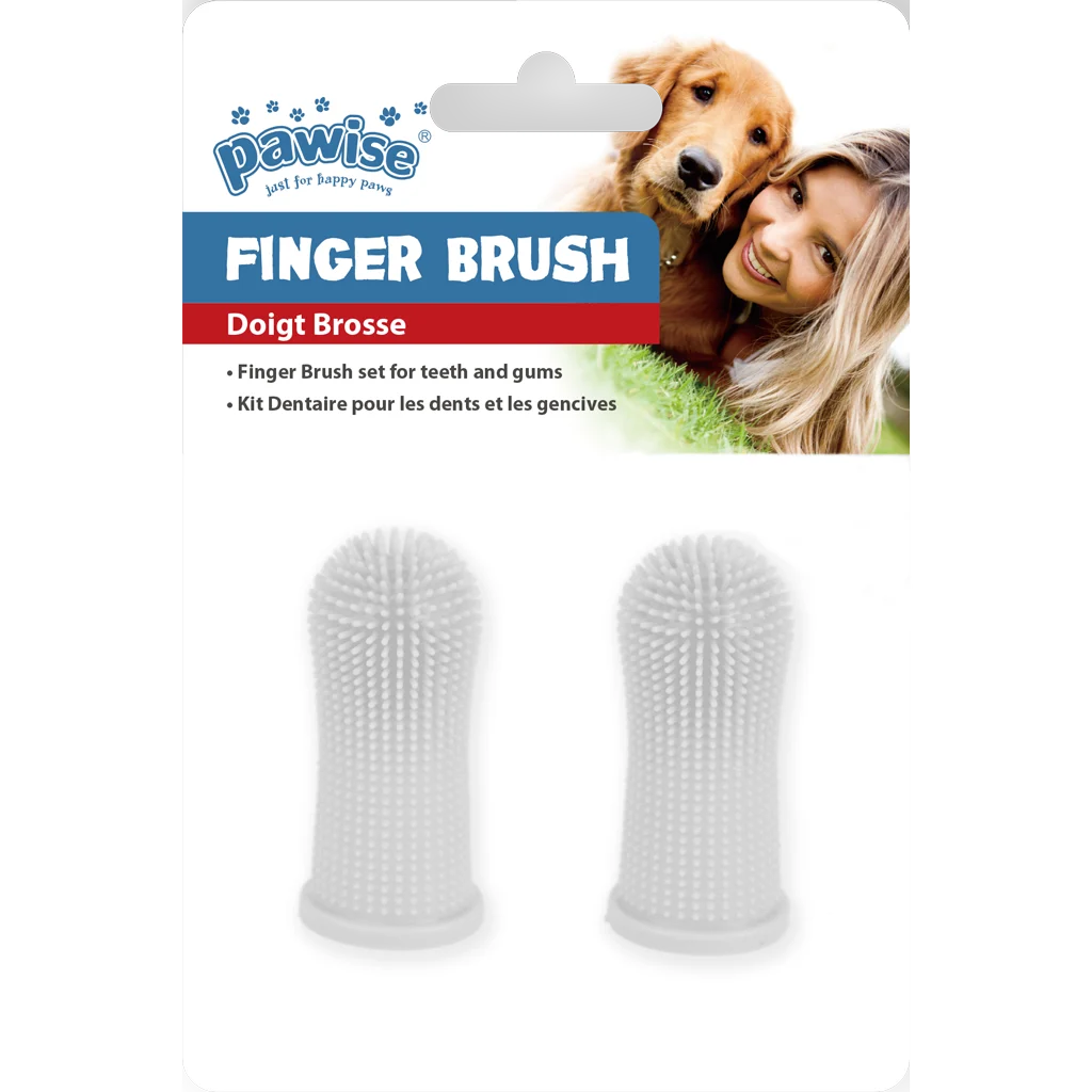 Silikonowa szczoteczka nakładana na palec dla psów, 2 sztuki – Pawise Finger Brush - obrazek 1