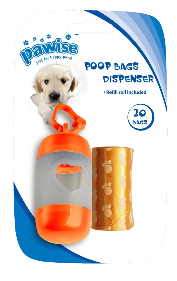Etui na woreczki na odchody z 2 rolkami po 20 woreczków, do smyczy lub spodni – Pawise Poop Bag Dispenser - obrazek 3
