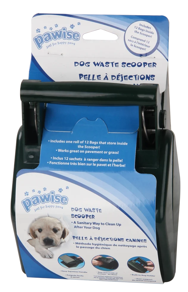 Łopatka na psie odchody do trawy i na chodnik, z 12 woreczkami, 13,6 x 19 cm – Pawise Waste Scooper - obrazek 2