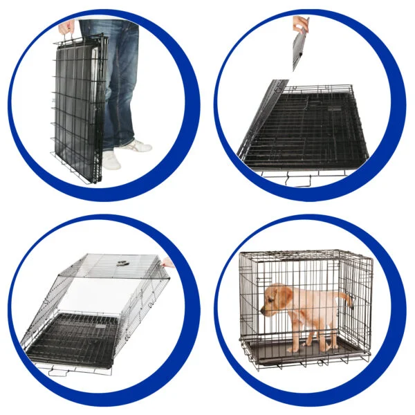 Składana klatka dla psa z drutu stalowego, 122 x 76 x 84 cm – Pawise Wire Dog Crate XXL