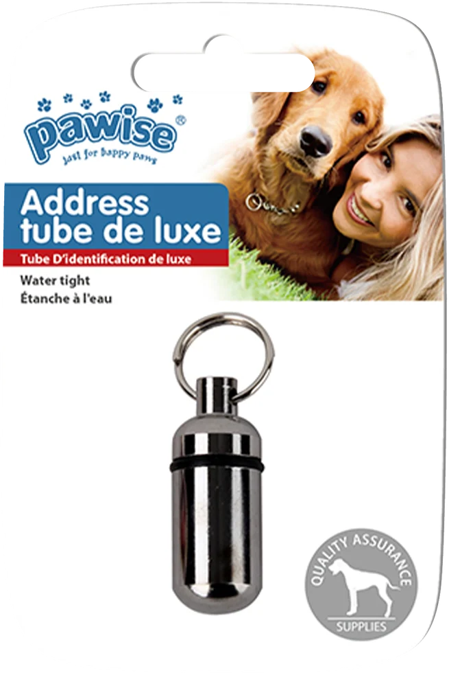 Wodoodporny pojemnik adresowy do obroży, 36 mm – Pawise Adress Tube De Luxe - obrazek 1