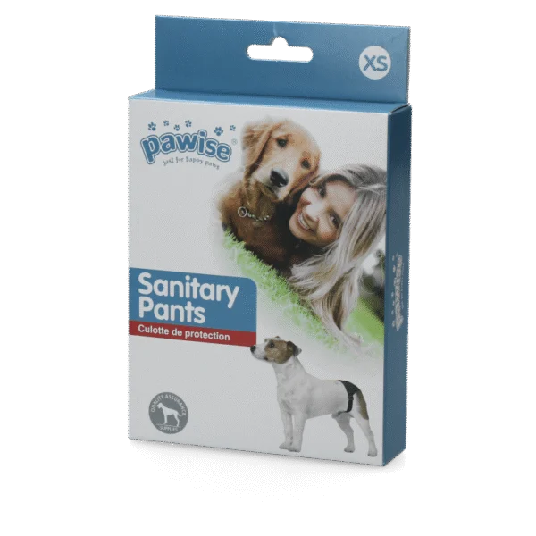 Majtki na cieczkę dla psów z 1 wkładem chłonnym, obwód brzucha 16–23 cm – Pawise Sanitary Pants XS