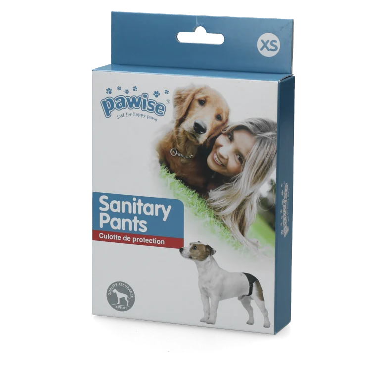 Majtki na cieczkę dla psów z 1 wkładem chłonnym, obwód brzucha 16–23 cm – Pawise Sanitary Pants XS - obrazek 1