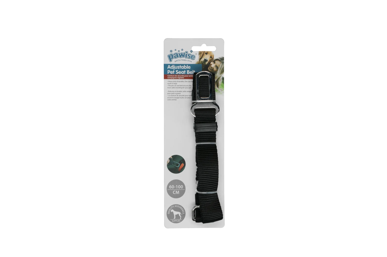 Regulowany pas samochodowy dla psa, 60 do 100 cm – Pawise Dog Safety Belt - obrazek 1