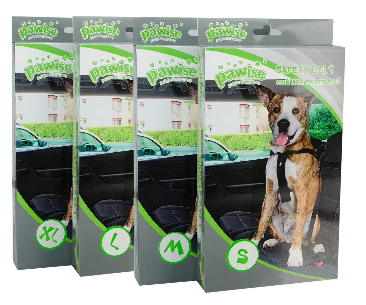 Samochodowy pas bezpieczeństwa dla psa z szelkami, obwód 50 do 70 cm – Pawise Safety Belt M - obrazek 1