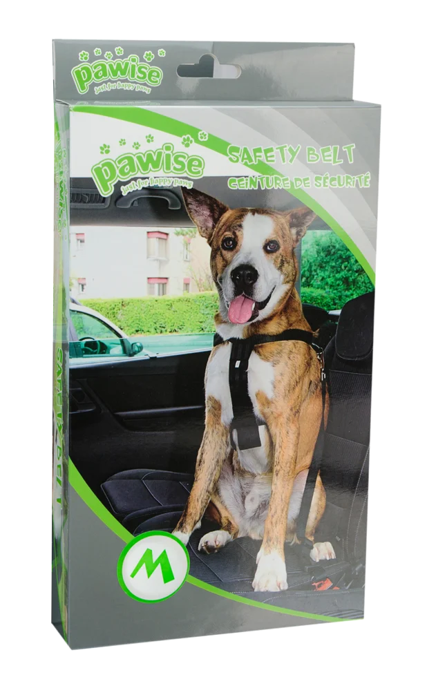 Samochodowy pas bezpieczeństwa dla psa z szelkami, obwód 50 do 70 cm – Pawise Safety Belt M - obrazek 2