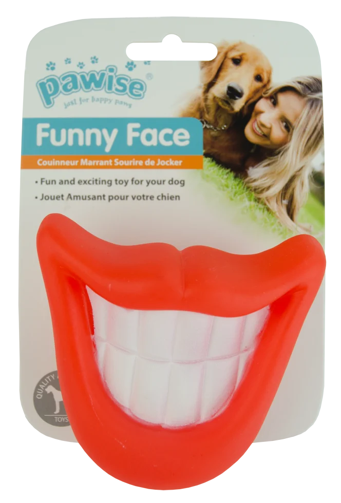 Zabawka dla psa z piszczałką do selfie – Pawise Funny Face Big Tooth - obrazek 1