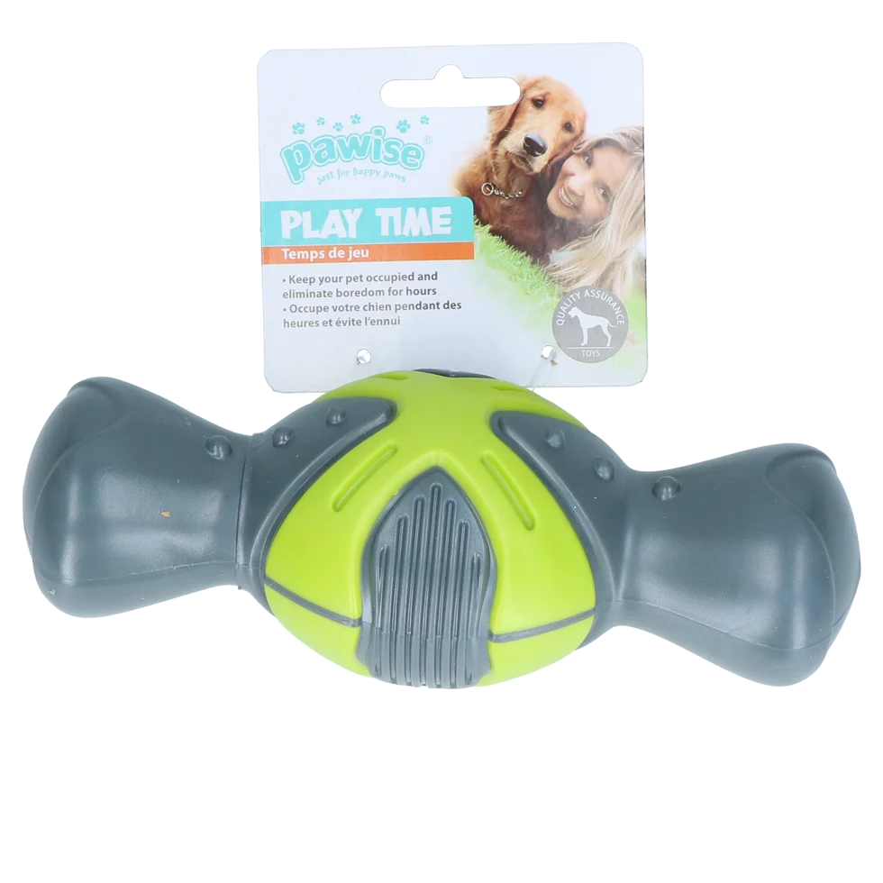 Piszczałka dla psa w kształcie kości z wypustkami, 19 cm – Pawise Play Time Squeaky Bone - obrazek 1