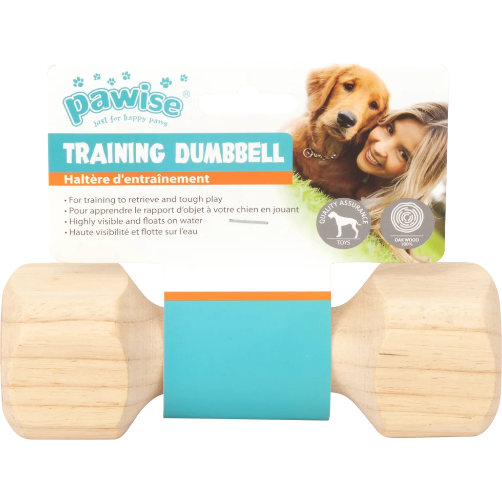 Drewniany aport do wody dąb, 17 cm – Pawise Wooden retrieving dumbbell S - obrazek 1