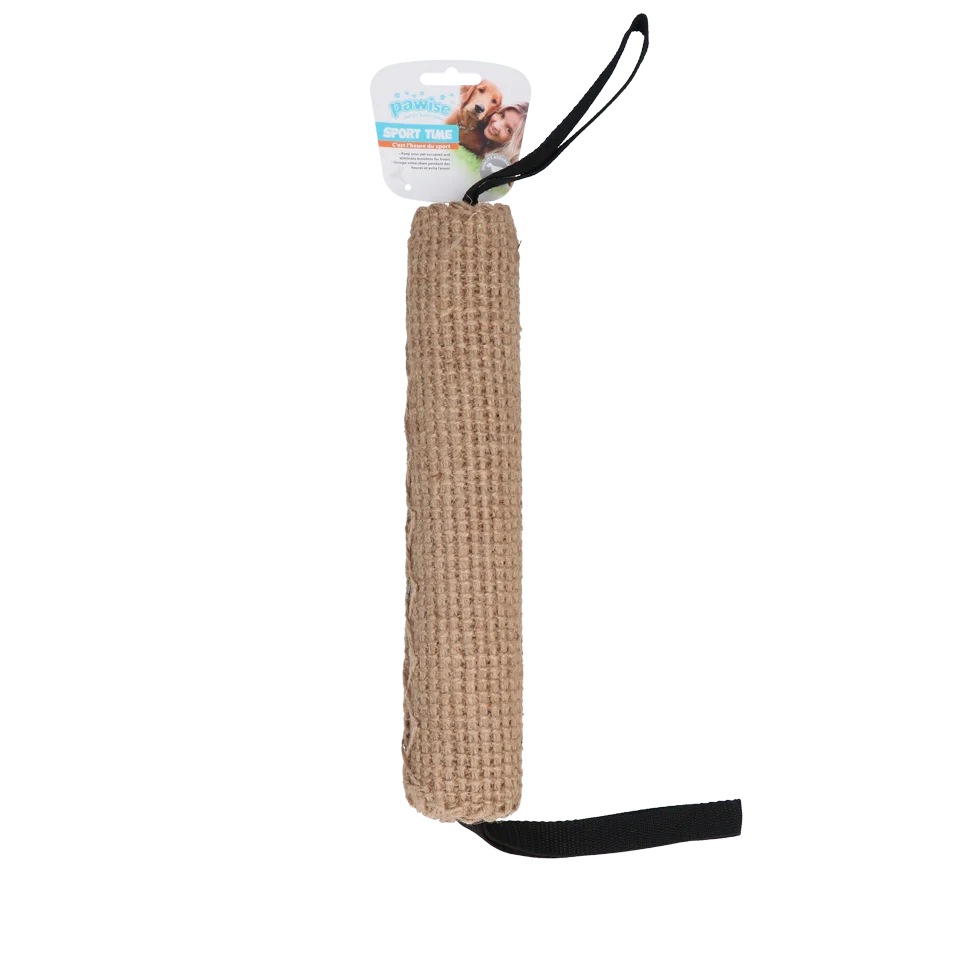 Jutowy aport z uchwytami, 32 cm – Pawise Jute Biting Roll - obrazek 1