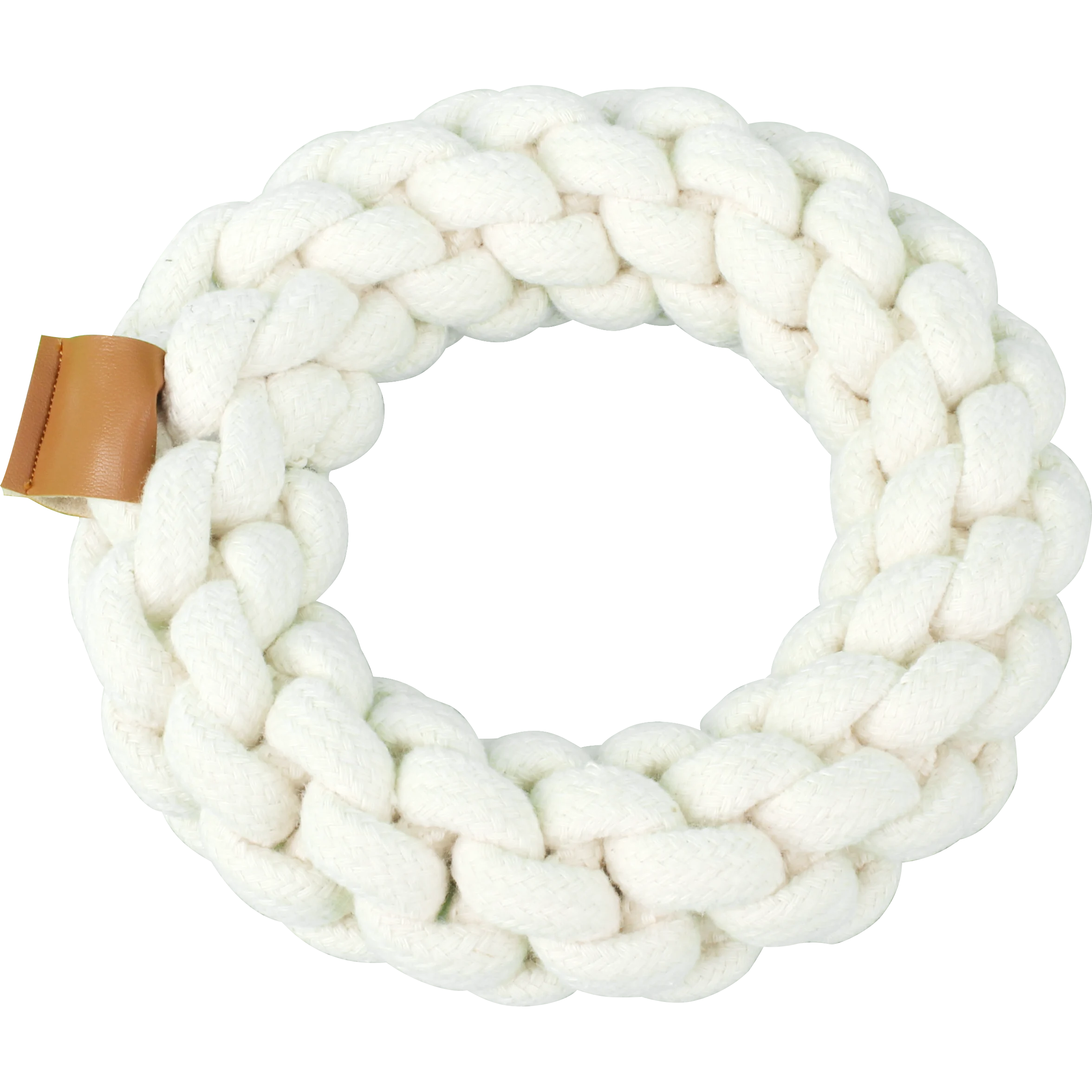 Bawełniany sznur dla psa w kształcie ringa, beżowy – Pawise Premium Cotton Toy Ring - obrazek 1