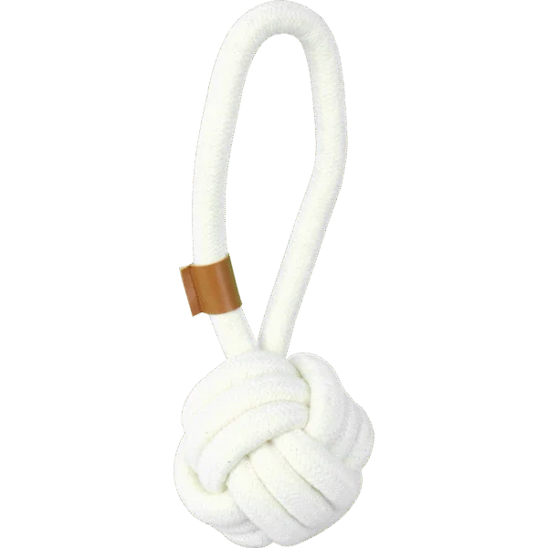 Piłka dla psa ze sznura bawełnianego z uchwytem, 24 cm x Ø 9 cm – Pawise Premium cotton toy Ball with Handle