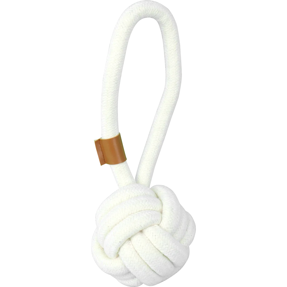 Piłka dla psa ze sznura bawełnianego z uchwytem, 24 cm x Ø 9 cm – Pawise Premium cotton toy Ball with Handle - obrazek 1