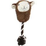 Pluszowa zabawka dla psa w kształcie alpaki ze sznurem do zabawy i piszczałką, assorti – Pawise Alpaca Doll With Rope
