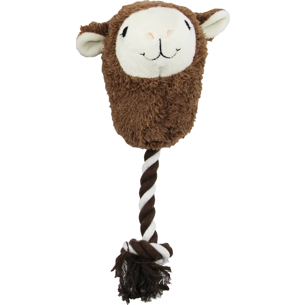 Pluszowa zabawka dla psa w kształcie alpaki ze sznurem do zabawy i piszczałką, assorti – Pawise Alpaca Doll With Rope - obrazek 1