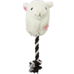 Pluszowa zabawka dla psa w kształcie alpaki ze sznurem do zabawy i piszczałką, assorti – Pawise Alpaca Doll With Rope - obrazek 3
