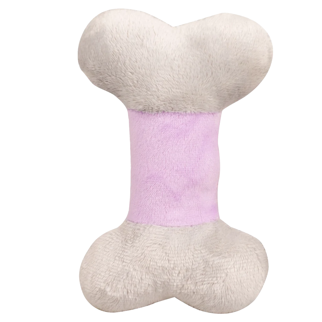 Pluszowa zabawka dla szczeniąt w kształcie kostki z piszczałką – Pawise Puppy Life Bone - obrazek 1