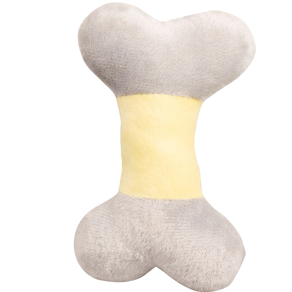 Pluszowa zabawka dla szczeniąt w kształcie kostki z piszczałką – Pawise Puppy Life Bone - obrazek 2