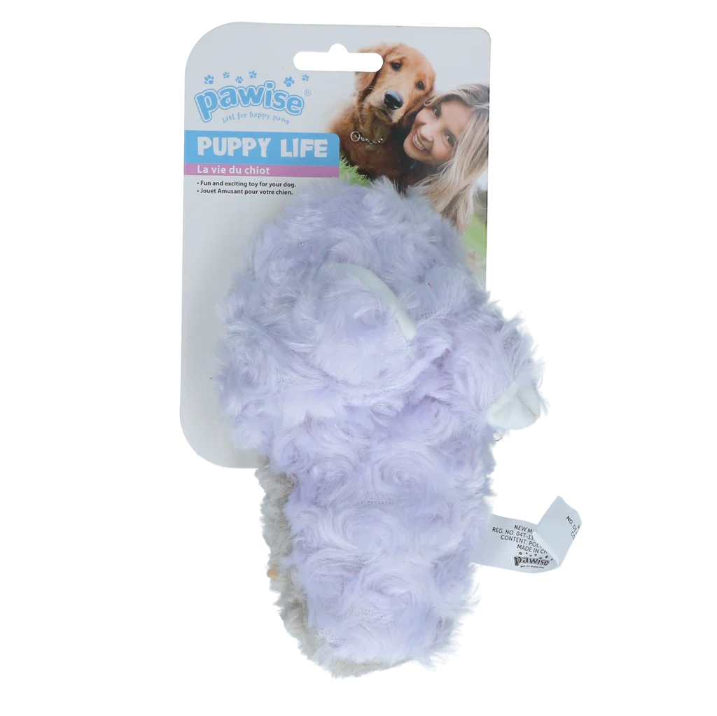 Pluszowa zabawka dla psa w kształcie kapcia dla szczeniąt z piszczałką – Pawise Puppy Life My Slipper - obrazek 3