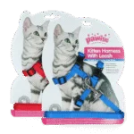 Szelki dla kota ze smyczą S, kolor czerwony lub niebieski – Pawise Kitten Harness With Leash