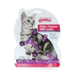 Szelki dla kota ze smyczą S, różowe lub fioletowe, kolor wysyłany losowo – Pawise Kitten Harness With Leash - obrazek 3