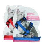 Szelki dla kota ze smyczą L, kolor czerwony lub niebieski – Pawise Kitten Harness With Leash