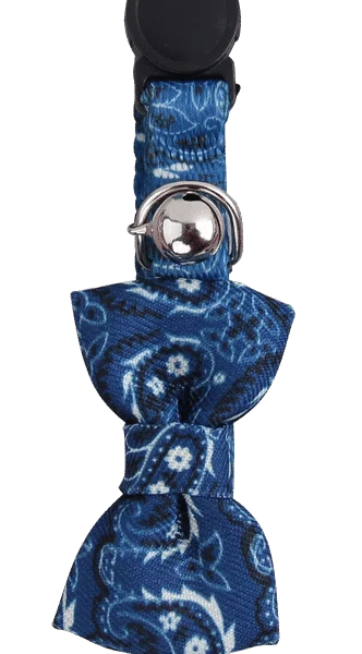 Niebieska obroża dla kota z kokardką – Pawise Cat Collar With Bowknot
