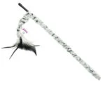 Wędka dla kota z pluszowym ogonem i piórkami, długość patyczka 46 cm – Pawise Cat Teaser Plush Tail