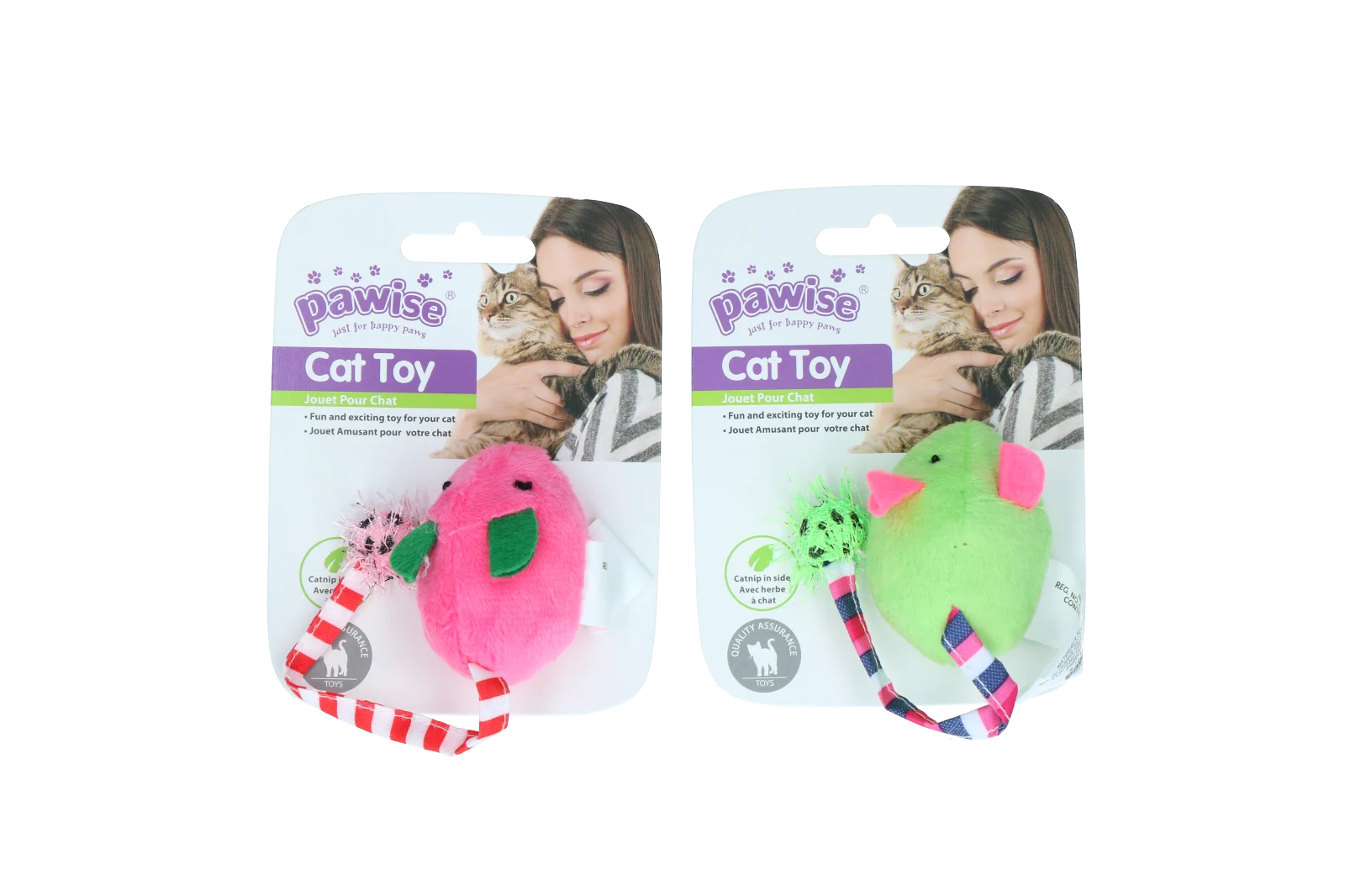 Pluszowa myszka z kocimiętką i szeleszczącym wypełnieniem, 16 cm – Pawise Plush Mice Toy - obrazek 1