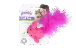 Myszka dla kota z kocimiętką i piórkami, 14 cm – Pawise Cat Toy Wool Mouse - obrazek 3