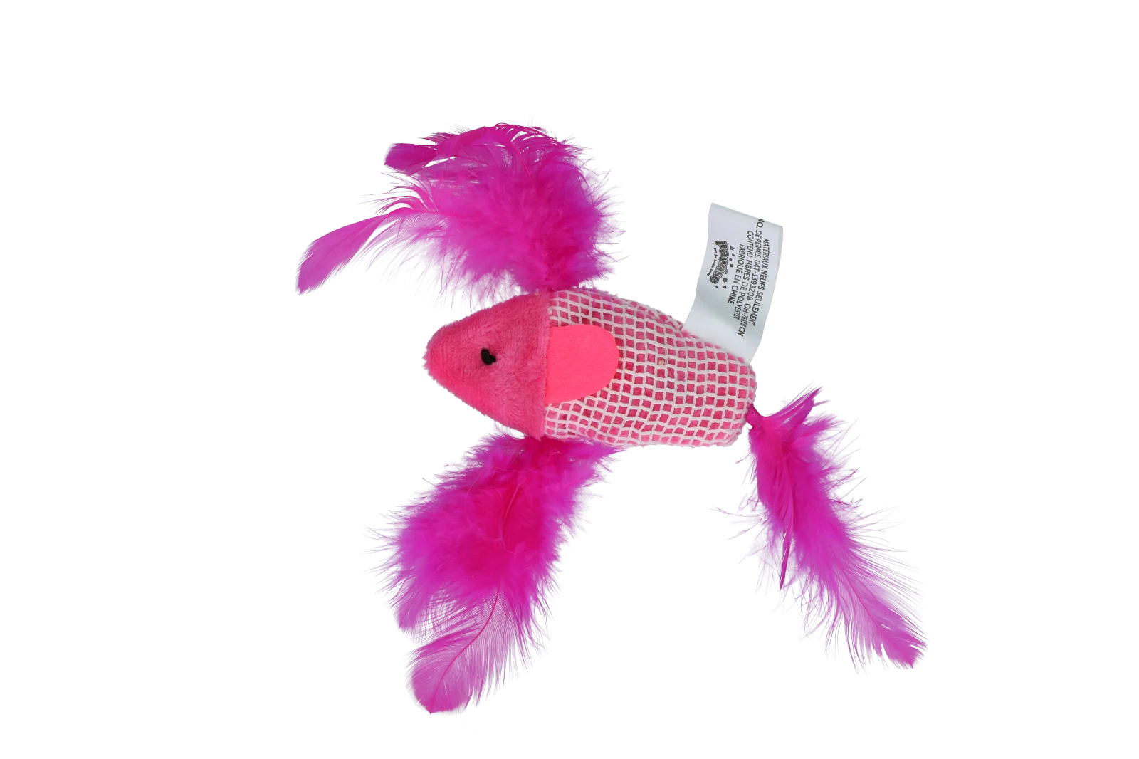 Zabawka dla kota w kształcie rybki z kocimiętką i piórkami – Pawise 100% Catnip Toy Vis - obrazek 4