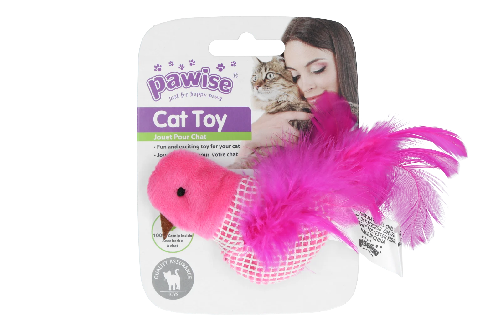 Zabawka dla kota w kształcie ptaszka z kocimiętką i piórkami – Pawise 100% Catnip Toy Vogel - obrazek 2