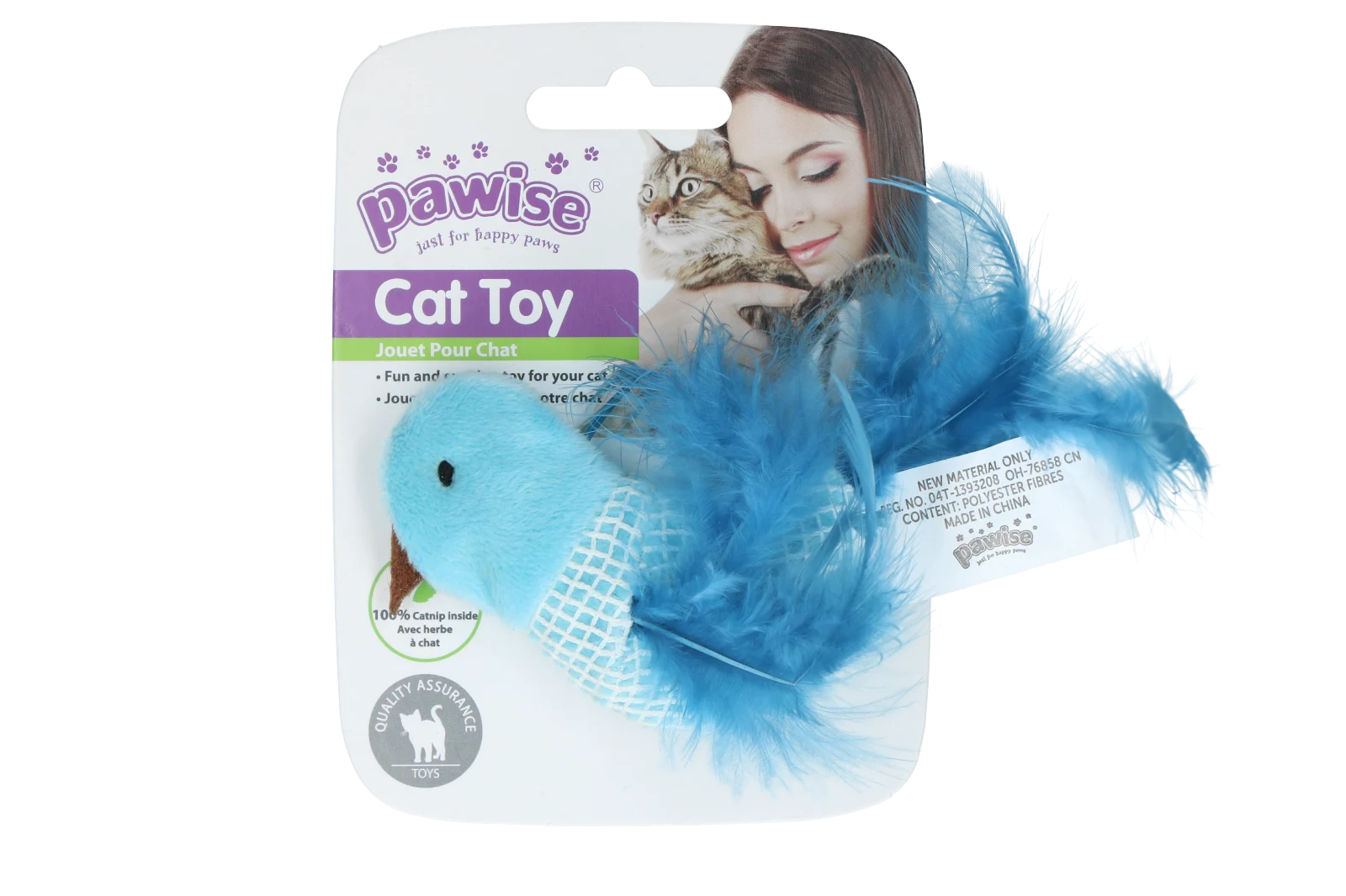 Zabawka dla kota w kształcie ptaszka z kocimiętką i piórkami – Pawise 100% Catnip Toy Vogel - obrazek 3