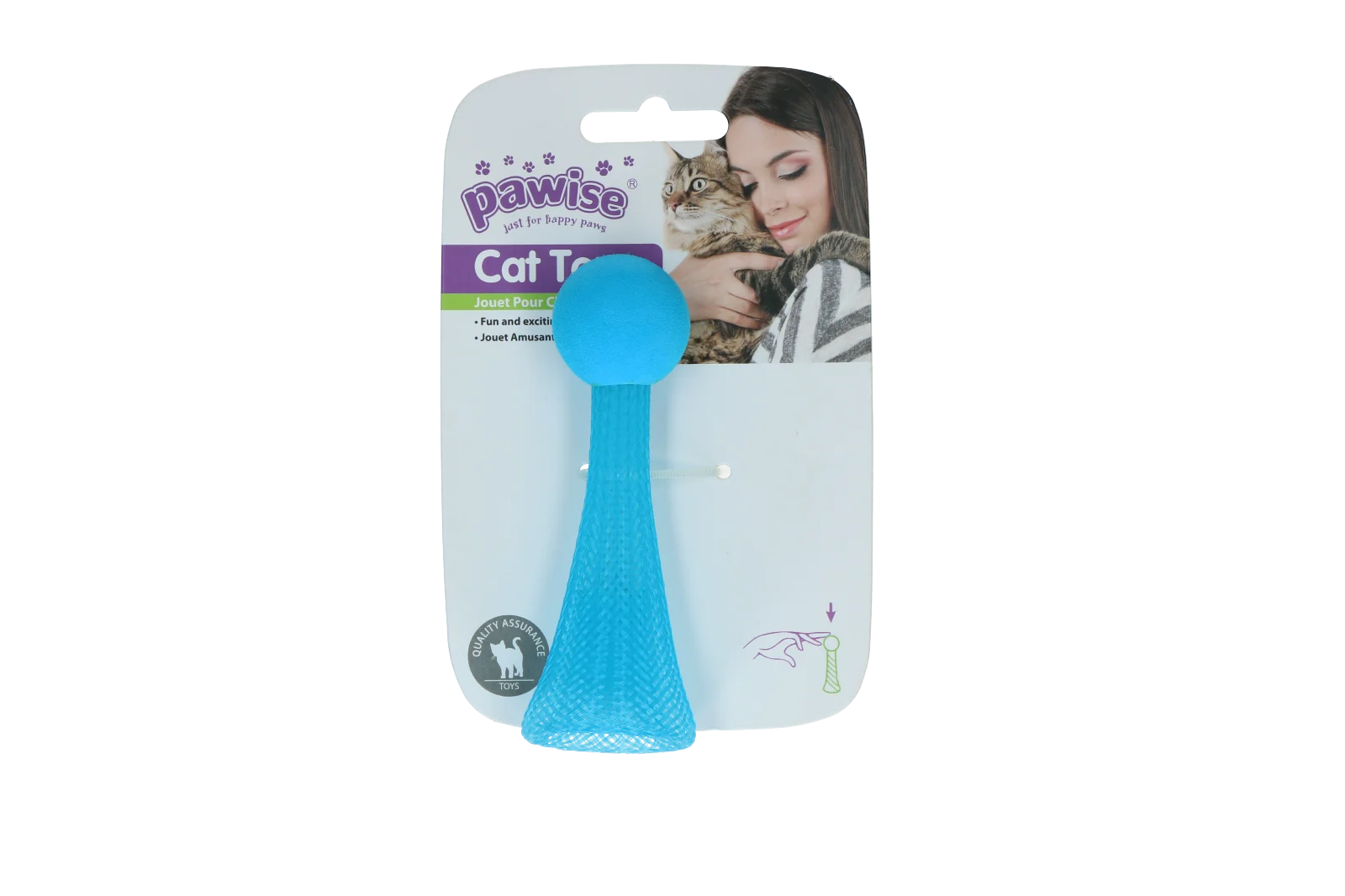 Podskakująca zabawka dla kota z migającą lampką LED, 10 cm – Pawise Cat Light-up Toy - obrazek 2