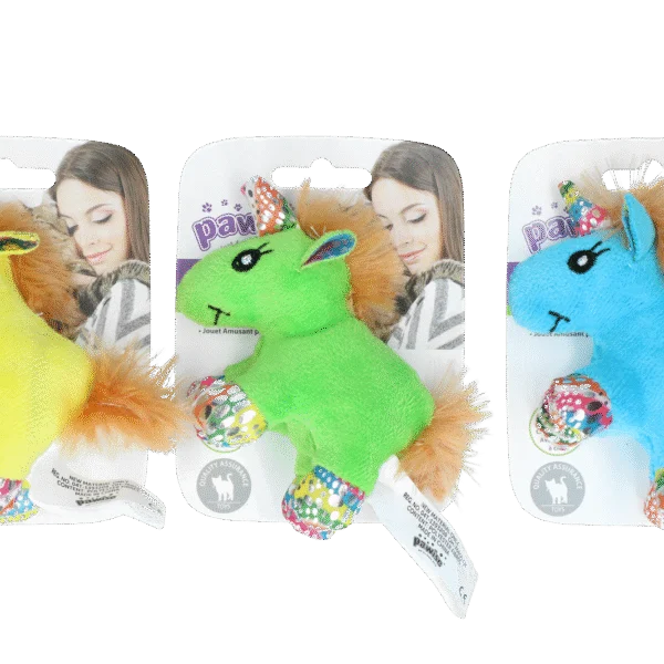 Przytulanka dla kota z kocimiętką i piórkami, 12 x 8 cm – Pawise meow meow life Unicorn